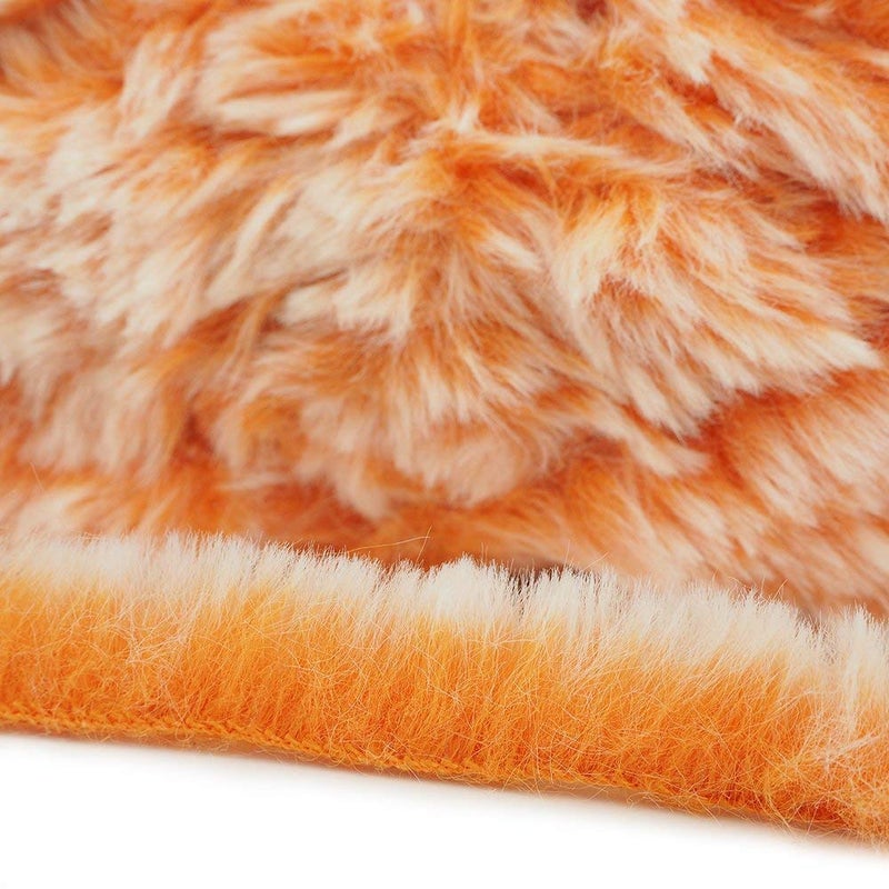 NICEEC 2 Skeins Faux Fur Yarn Super Soft, Chunky & Fluffy, Eyelash Yarn for Crochet & Knitting (Total Length 70yds,3.53oz) - Orange - Image 5